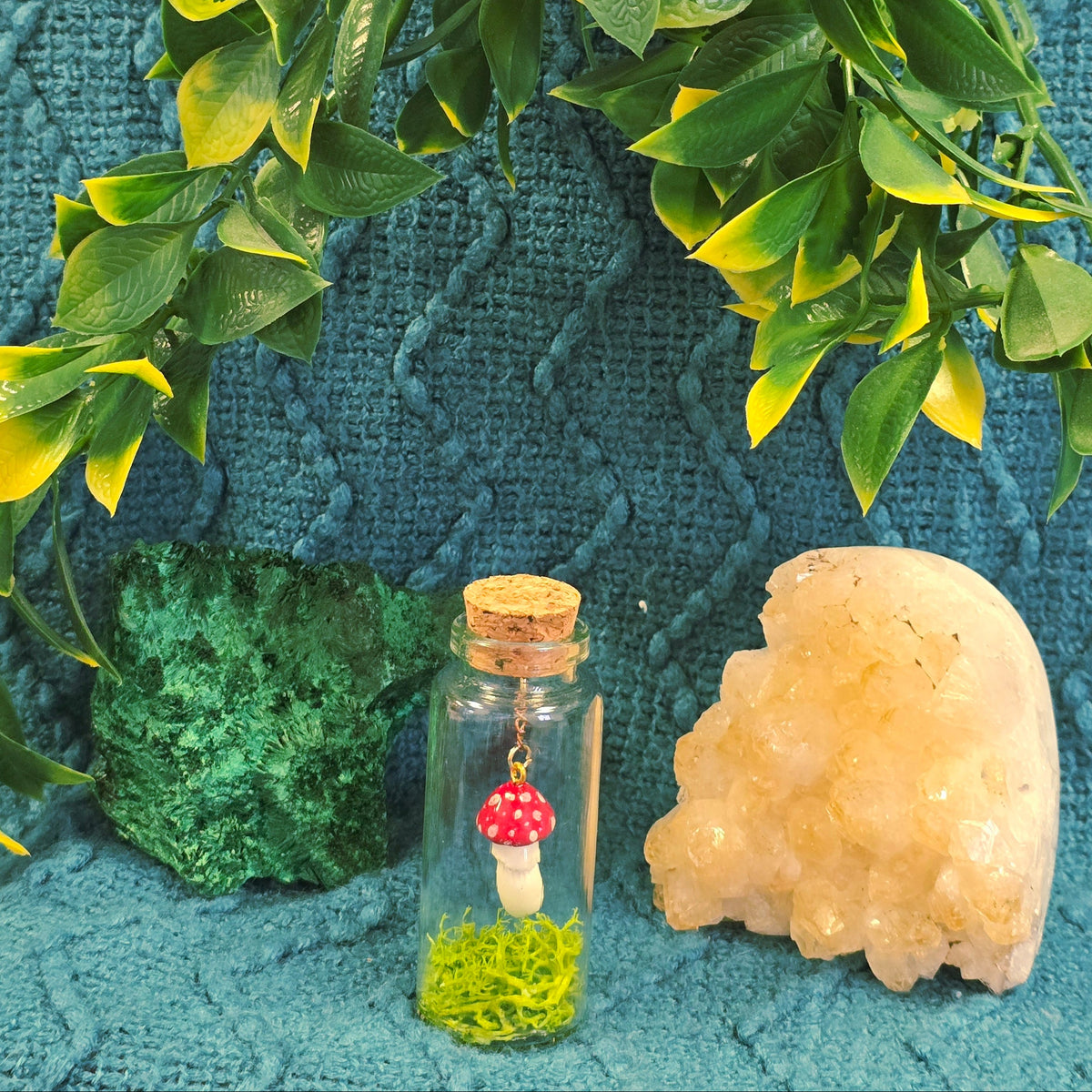 Mushroom In A Bottle - Miniature Polymer Clay Diorama