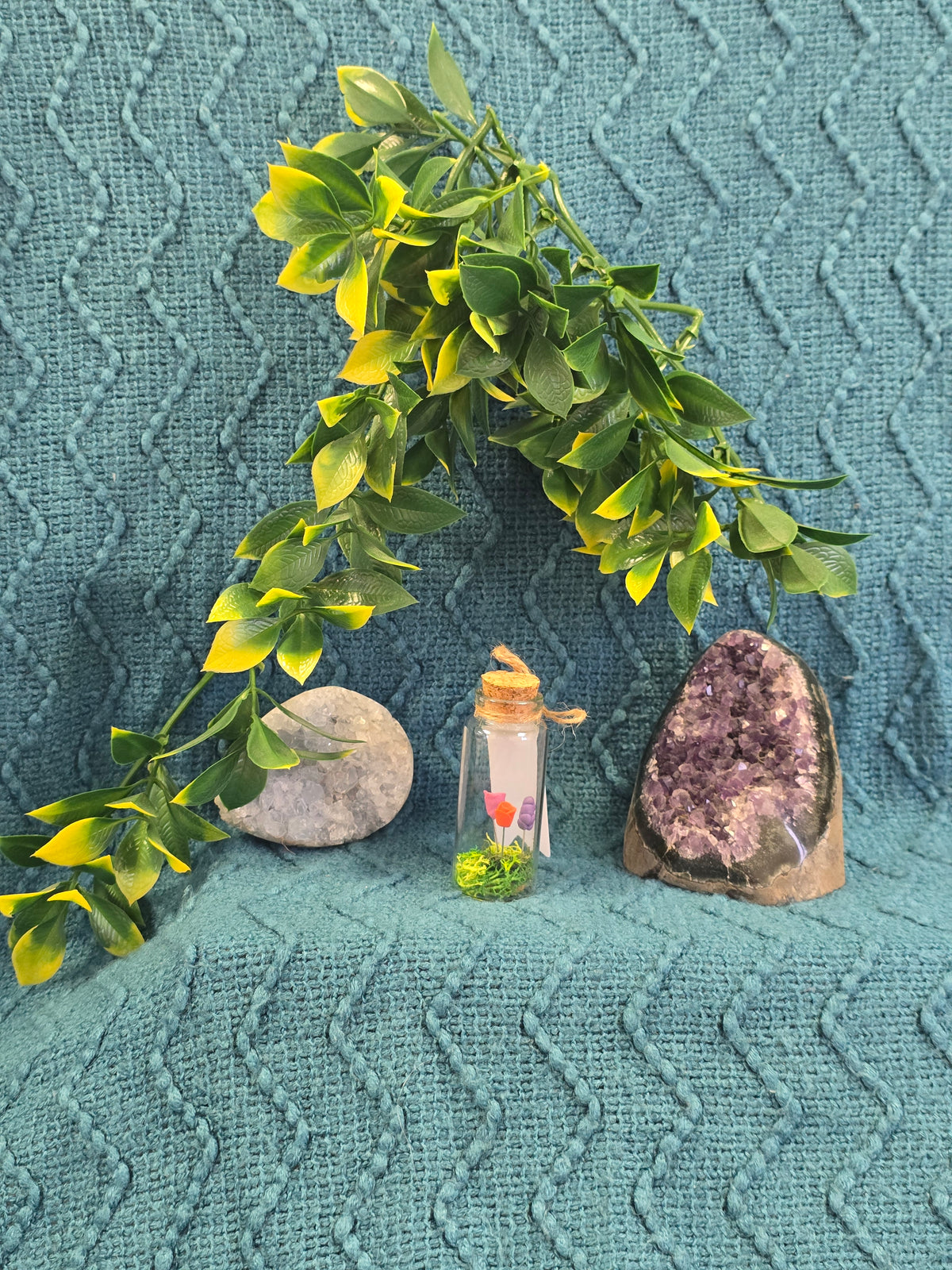 Meadow In A Bottle - Miniature Polymer Clay Diorama